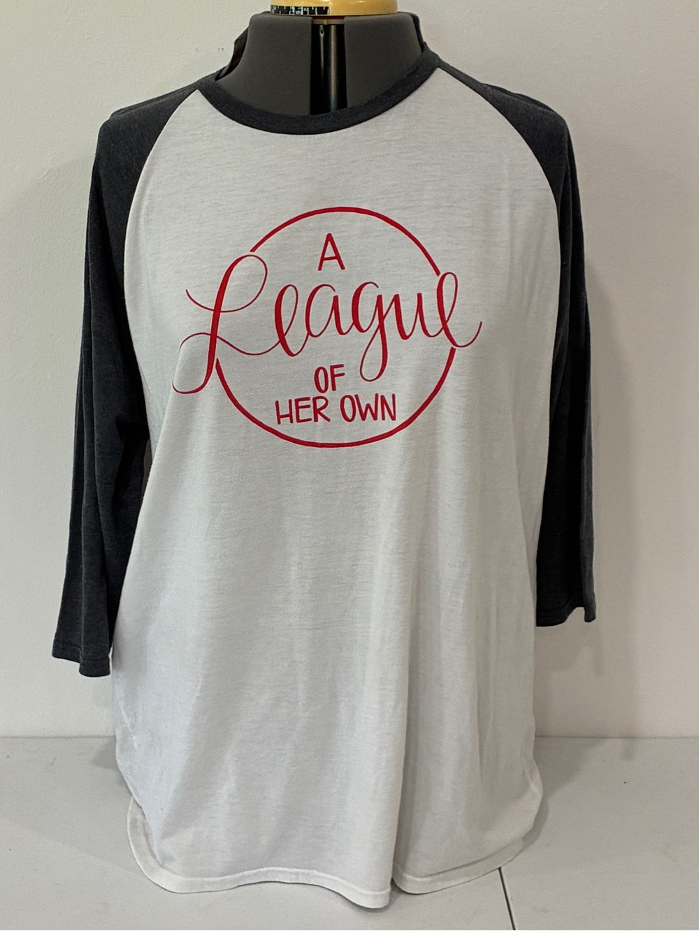 A League of Her Own Raglan Tee | Junior League of Norman Baseball Shirt 2X Plus